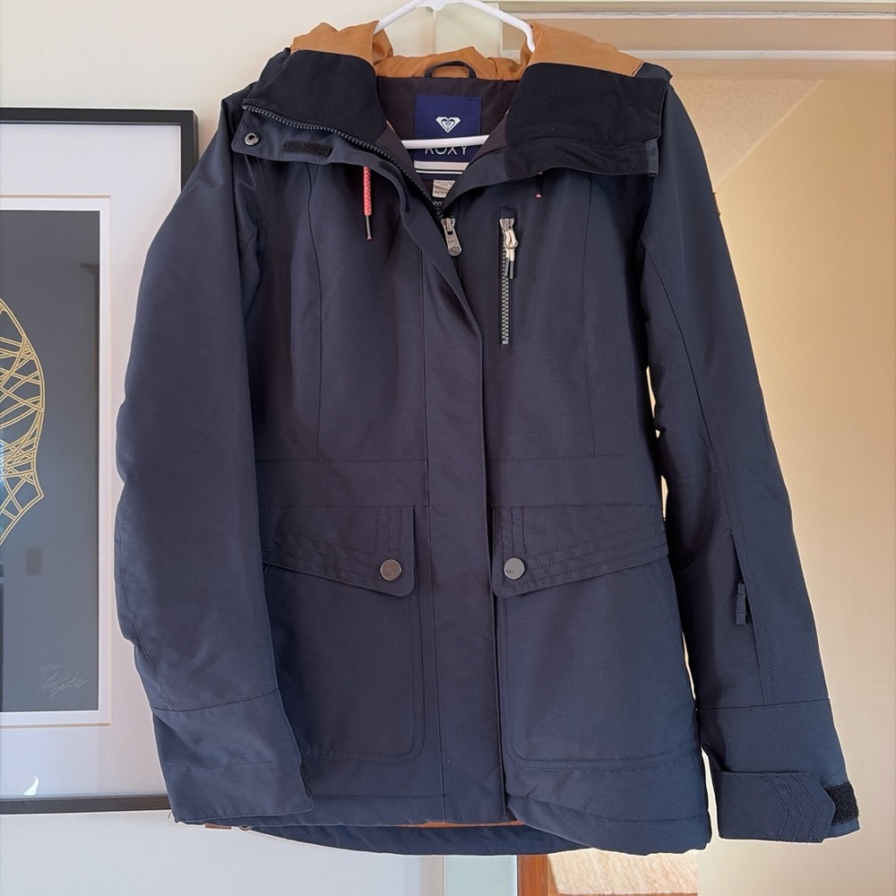 Roxy Black Ski Jacket with Orange Lining - image 1